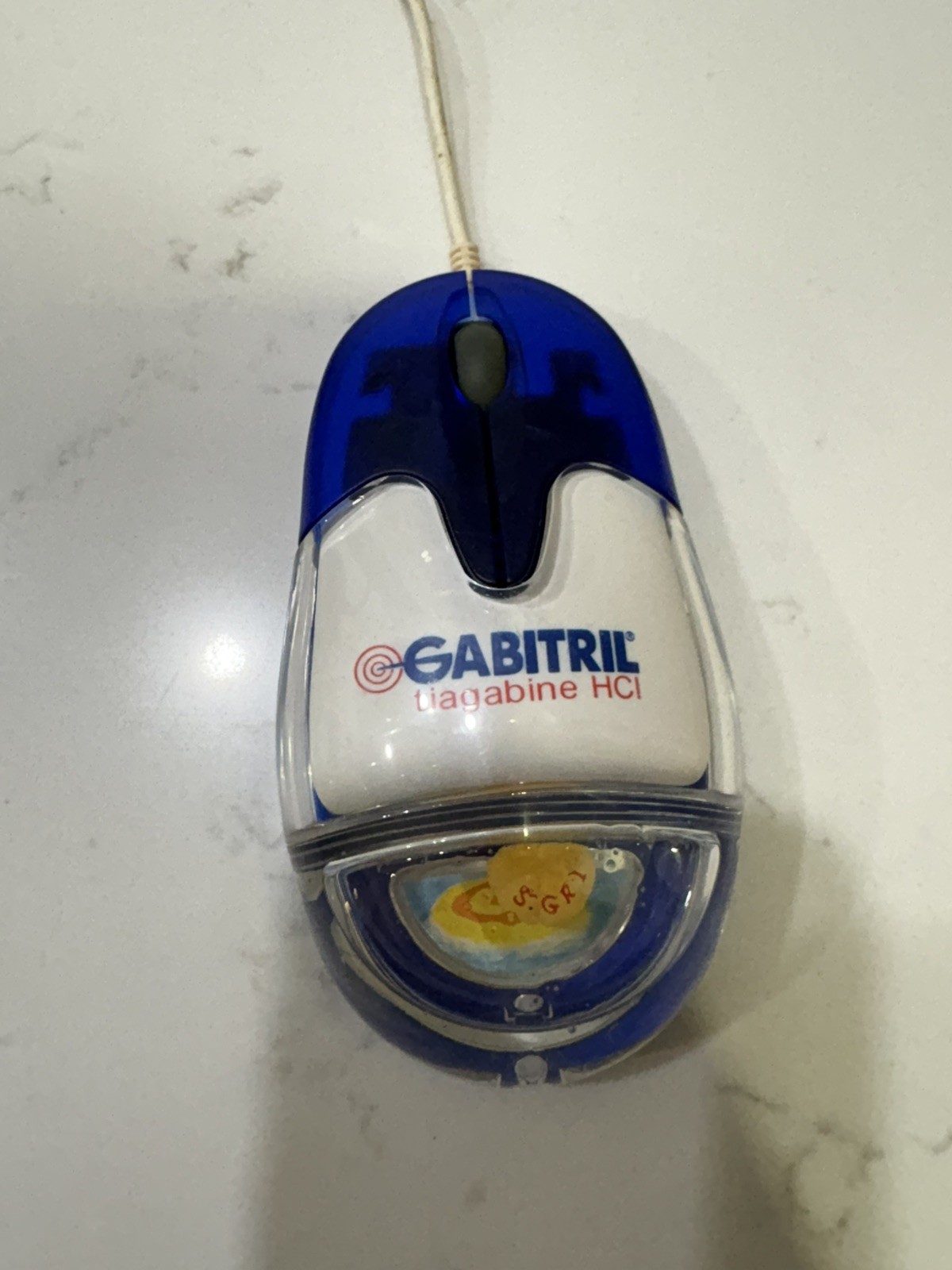 Vintage GABITRIL Pharmaceutical Drug Rep Aqua Computer Mouse USB Collectible