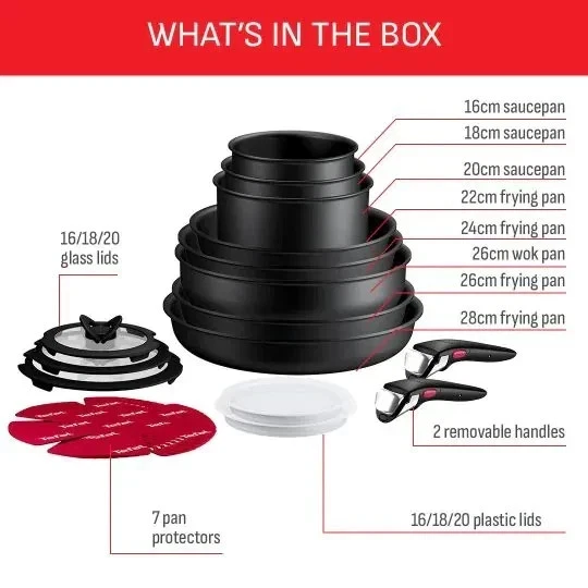 Tefal Ingenio Simplicity L838SM44 22pc Non-Stick Pan Set Removable Handles - Image 1 of 4