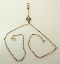 Antique AAG Co Signed Gold Filled Double Albert 16.5" Pocket Watch Chain