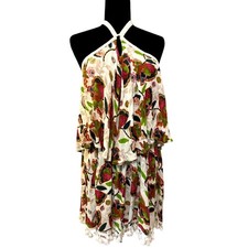 RAGA Anthropologie NWT Flounce Tassel Trim Boho Halter Beachy Mini Dress S