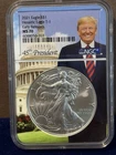 2021 AMERICAN SILVER EAGLE NGC MS70 DONALD J. TRUMP 45th PRESIDENT COIN
