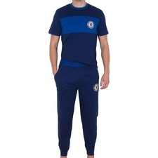 Chelsea Mens Pyjamas Long Premium Set OFFICIAL Football Gift