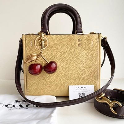 Coach Rogue 20 Hand Tote Shoulder Bag 2way Leather Yellow Authentic M03083