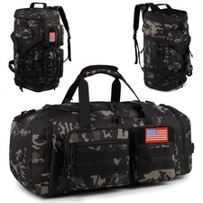Tactical Gym Bag for Men，50L Large 3 in 1 Sports Duffle Bag with Shoes Co