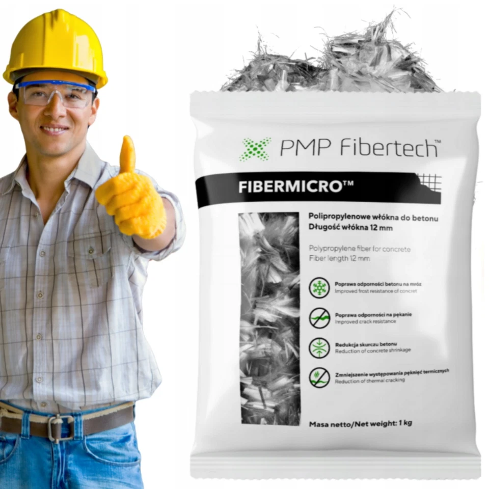 Polypropylenfasern 12 mm PP Fasern 1 kg Beton Estrich FIBERMICRO - Bild 2 von 4