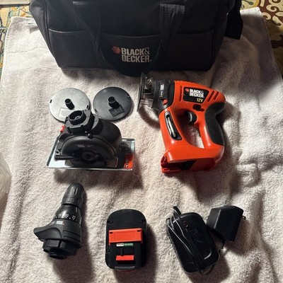 BLACK+DECKER MATRIX Router, Circular Saw, Drill Carrying Bag, Battery, & Charger