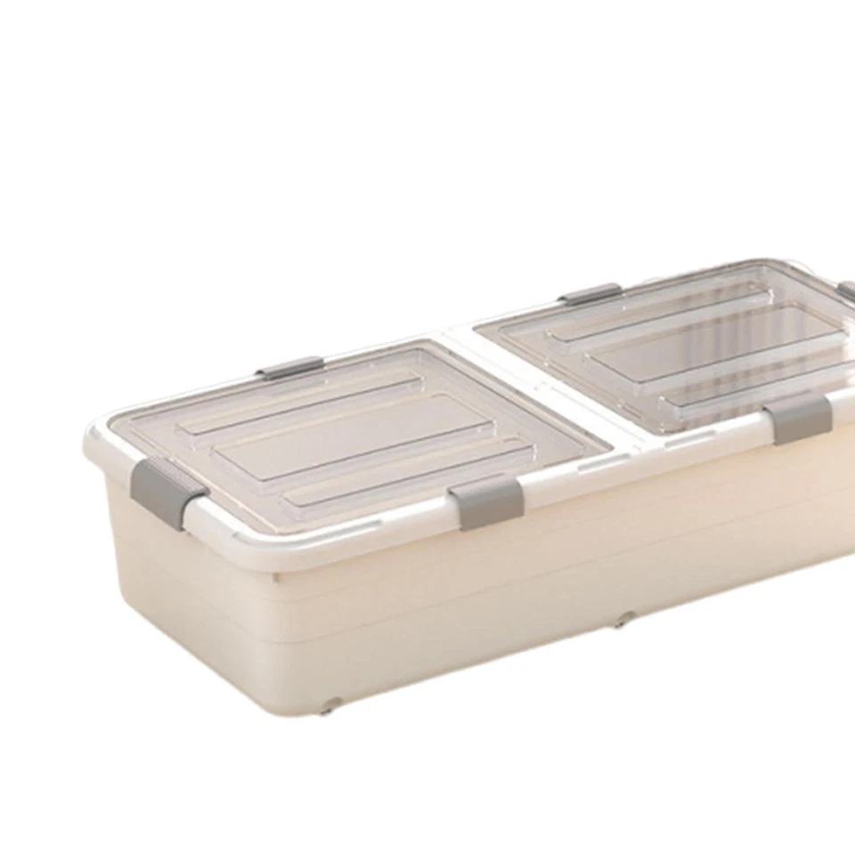 Contenedor de almacenamiento debajo de la cama 100x50x15 cm moderno resistente gran capacidad para ropa Foto 3 de 4