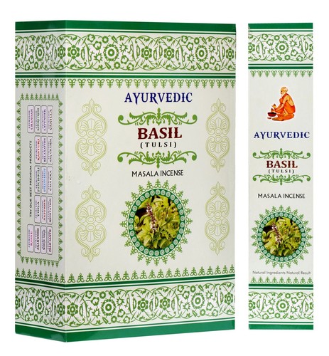 Ayurvedic Basil Masala Incense Sticks Agarbatti Pack of 12X15g Each 180g Box - Picture 2 of 3