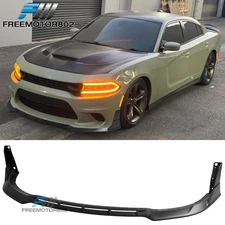 Fits 15-23 Dodge Charger SRT GT Scat V5 B Style Front Bumper Lip Matte Black ABS