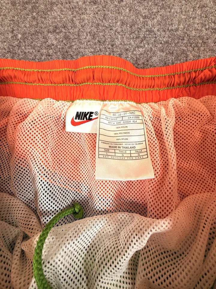 Vintage Nike Swim Shorts Mens Large Nylon Mesh Lined 90s Swoosh Athletic Retro - Image 3 of 4