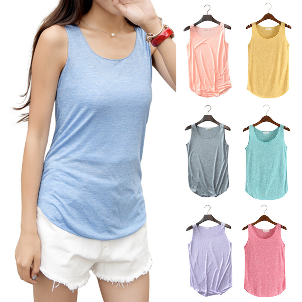 Sleeveless Tank Top Tee for Homewear and Casual Comfort O-Neck Style-image