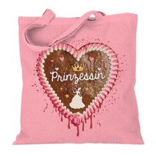 Stoffbeutel Baumwolltasche Jutebeutel Lange Henkel Lebkuchenherz Prinzessin