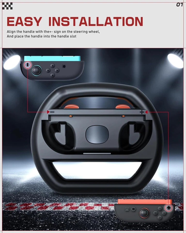 i-Blason Steering Wheel for Nintendo Switch 2 Mario Kart 8 Deluxe Drive Grip - Image 2 of 4