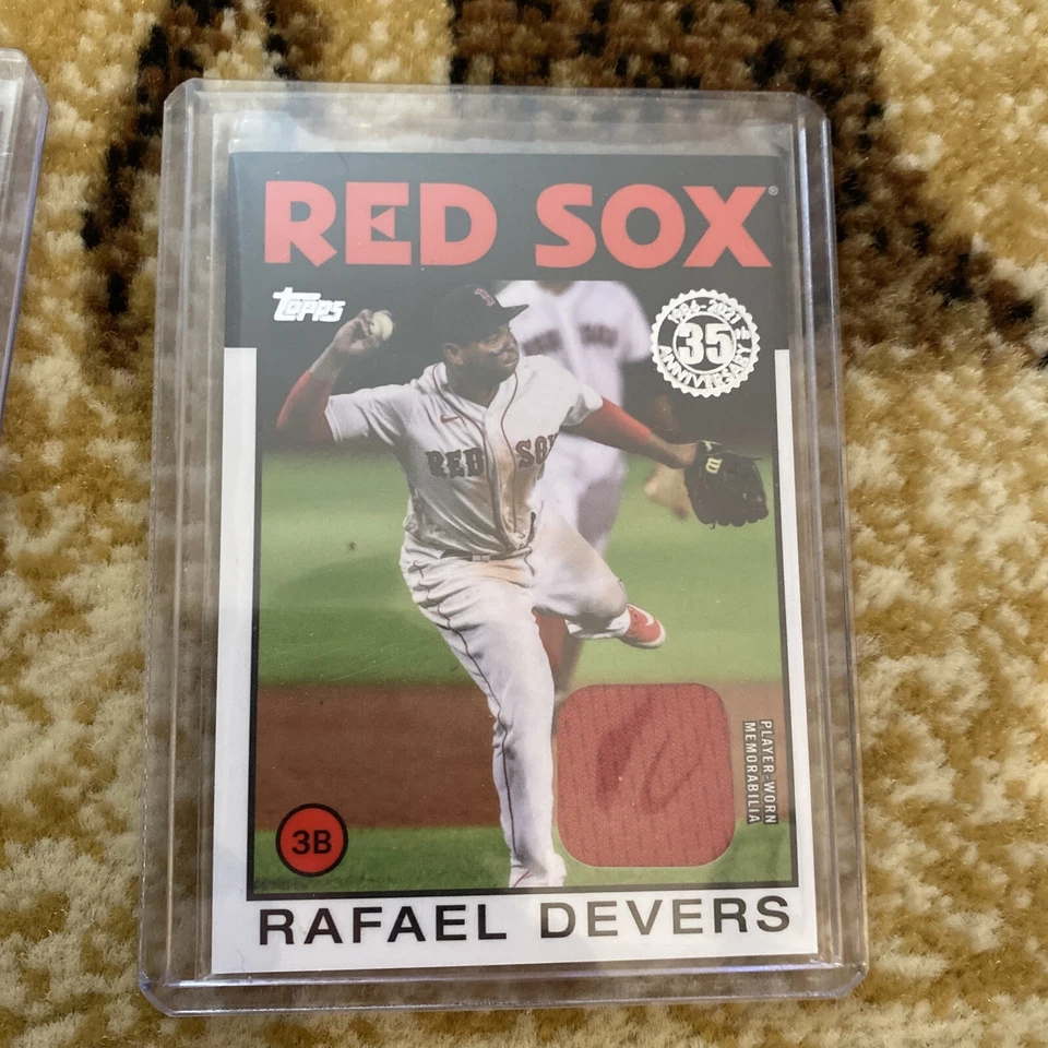 2021 TOPPS *RAFAEL DEVERS* 1986 RELIC CARD PLAYER WORN MEMORABILIA INSERT SP - Image 3 of 4