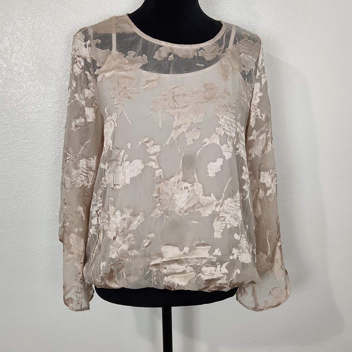 tan sheer top