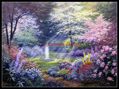 Light of Garden - DIY Chart Counted Cross Stitch Patterns Needlework Embroidery 