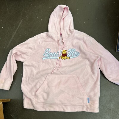 Winnie Pooh Disney PINK Fleece Hoodie Sz 18/20 W Plus Embroidered SPOIL ME LOGO