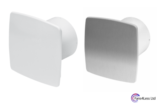 Swiftair Bathroom Shower Extractor Fan Timer Humidistat White Brushed Chrome 4" - Afbeelding 1 van 6