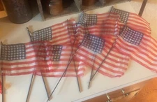 Vintage 48 Star Small American Flags-Silk Material-Made in Japan 8"x6"