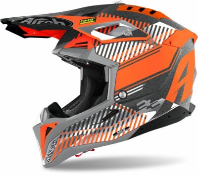Helmet cross Enduro Airoh AVIATOR 3 Ams Wave Orange Chrome Orange Fluo TG S