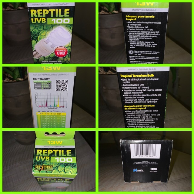 EXO Terra 13w Reptile UVB 100 Tropical Terrarium Bulb for sale online eBay