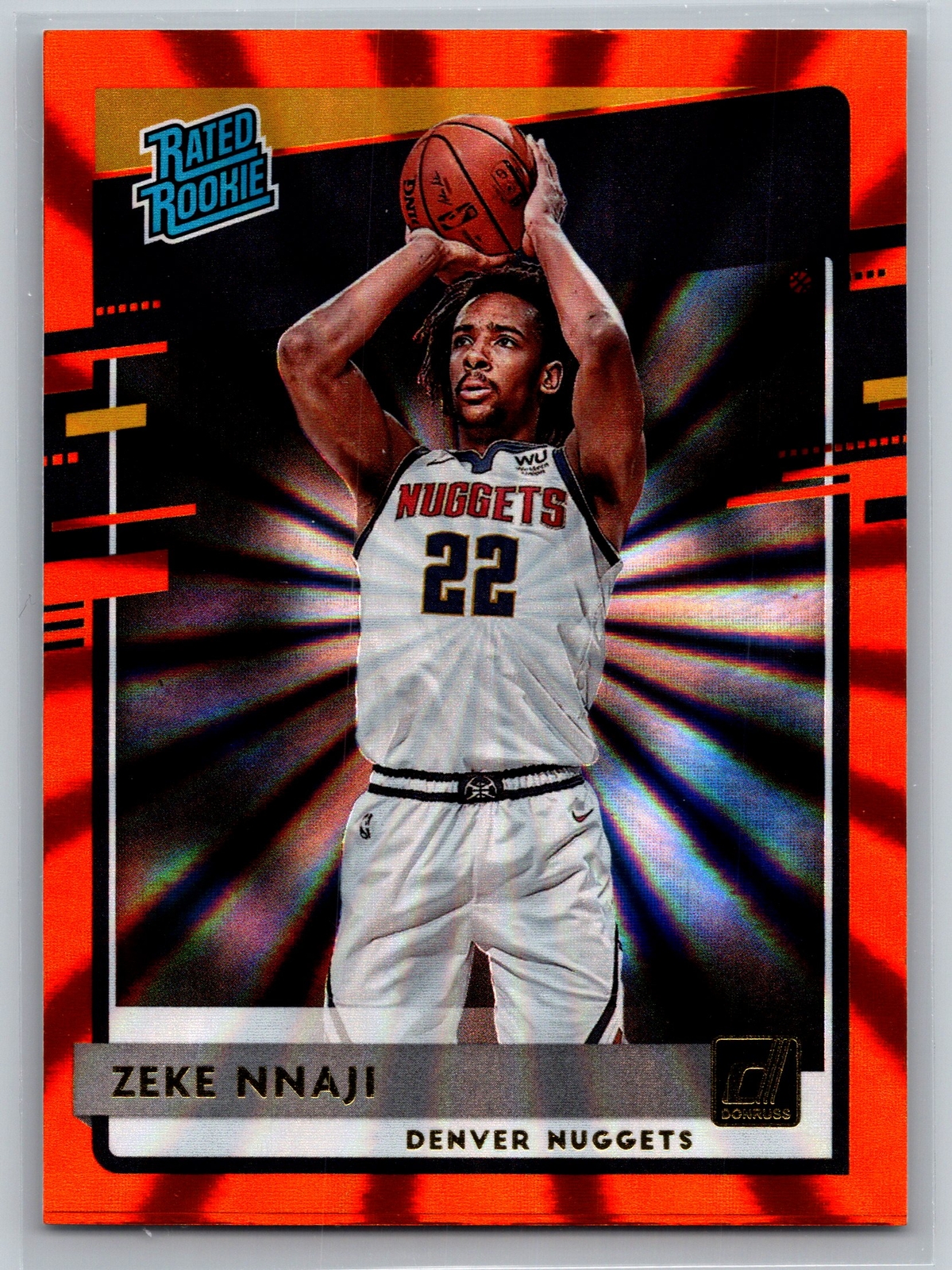 Zeke Nnaji - 2020-21 Donruss - Orange Laser #236 - Rookie RC - Nuggets