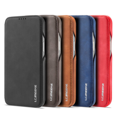 Super Magnet Leder Ständer Hart PC Etui Abdeckung für Apple iPhone 15 Plus Pro Max