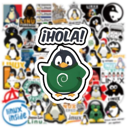 Linux Stickers 62Pcs Work Decals Aesthetic Waterproof Vinyl Pack Stickers for Wa - Picture 3 of 8