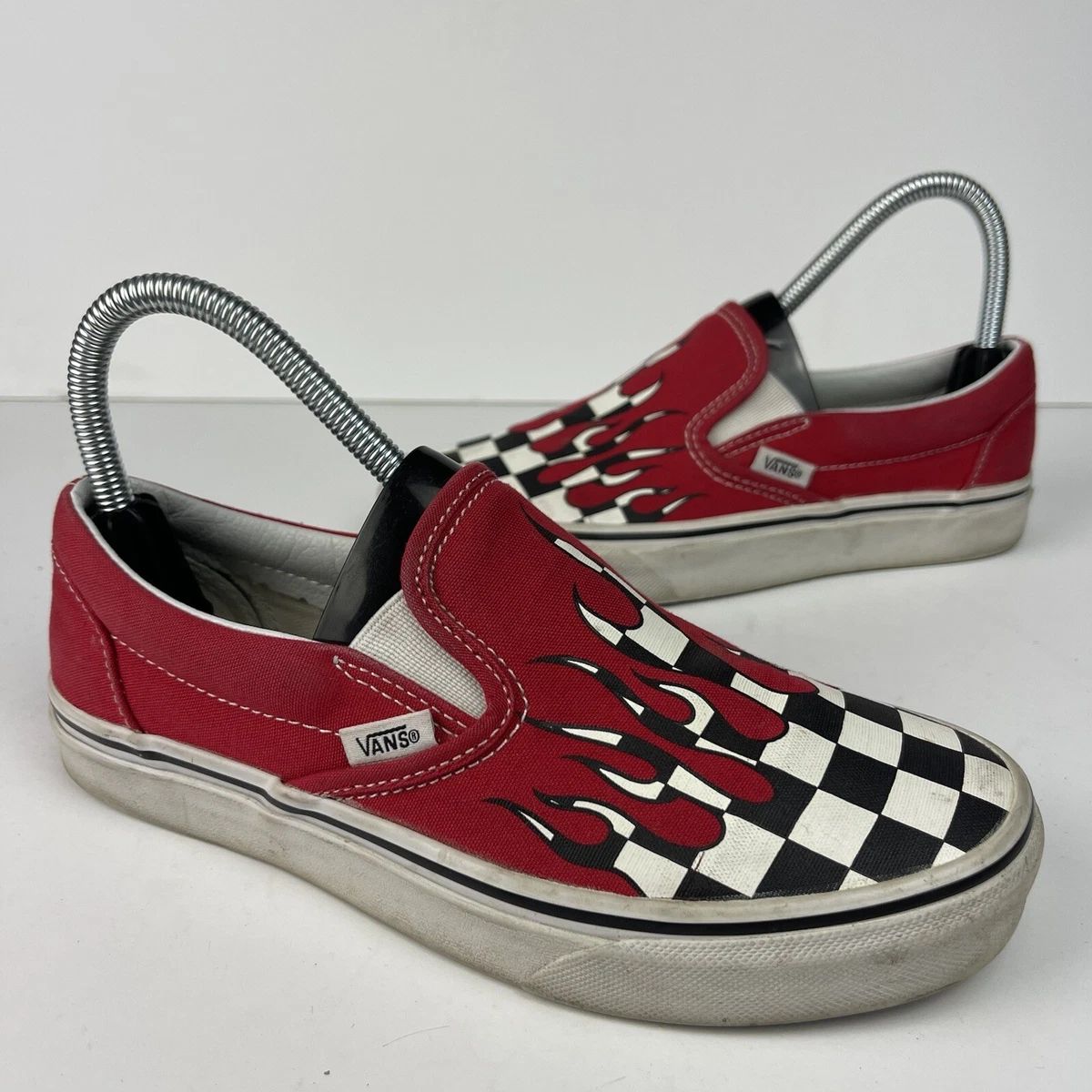 Vans Checkered Blood Flames Slip on Skate Shoes Size Men 5 Women