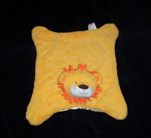 Baby Boom Lion Blanket Mat Yellow Orange Plush Satin Security Babyboom Lovey