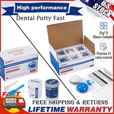 2x400g (Base+Catalystst)/25gx12 Dental Putty Fast Set PVS VPS Impression Silicon