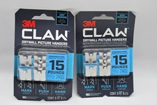 (2) 3m 3PH15M-5ES Claw Drywall Picture Hanger, Holds 15 Lbs, 10 Hooks & 10 Spots