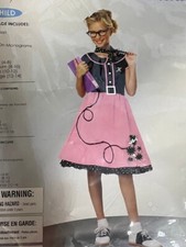 CALIFORNIA COSTUMES 50'S SWEETHEARTS GIRLS Medium 8-10 COSTUME - PINK