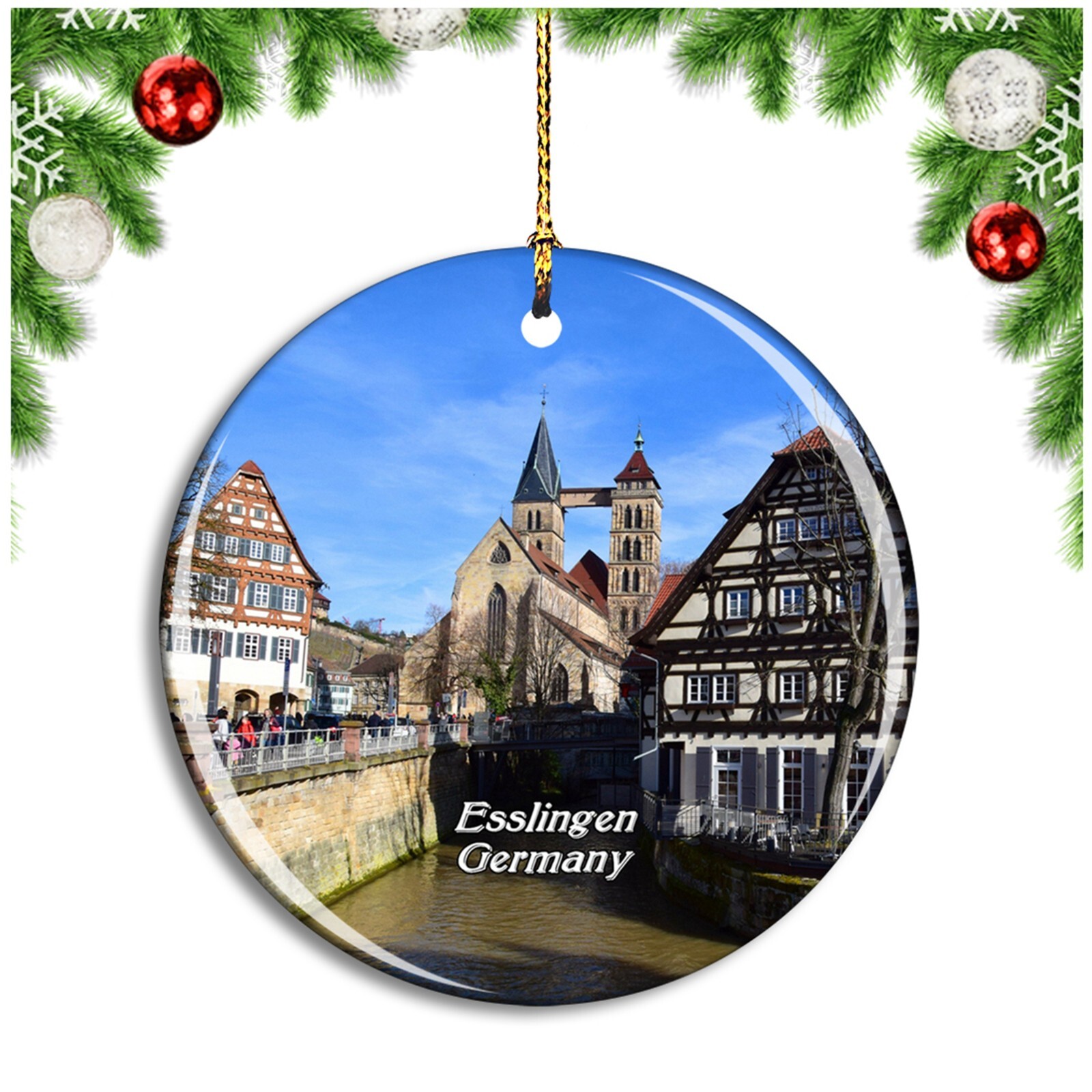 Esslingen Germany Church Christmas ornament travel city souvenir