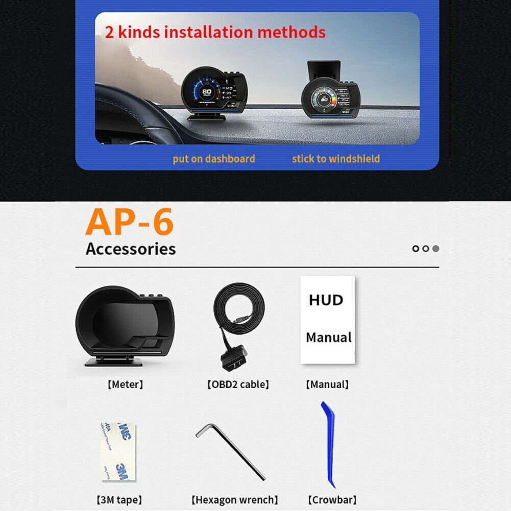 OBD2 GPS Auto Head Up Display Gauge Smart Car HUD Gauge Digital Speedometer