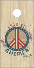 American Flag Wood Stamp Cornhole Wrap Bag Toss Skin Decal Sticker