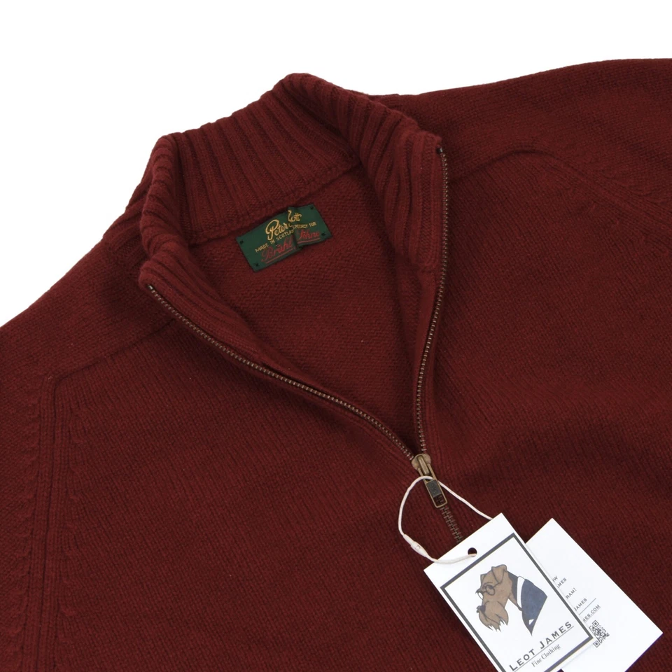 PETER SCOTT Strickjacke 100% Wolle Wool Gr 38 ca 52,5cm Zip Cardigan Rot Red Ros - Bild 2 von 4