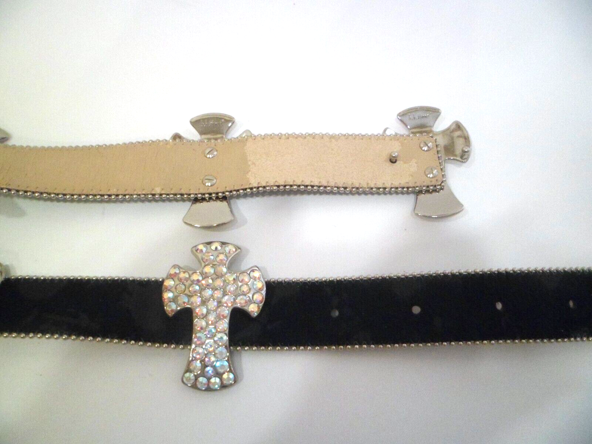 VHTF**BB SIMON Belt Large Black Leather SWAROVSKI Crystal VHTF**BB SIMON Belt Large Black Leather SWAROVSKI Crystal