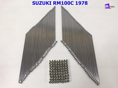 Fit SUZUKI RM100C 1978 FRONT & REAR SPOKE SET CHROME  72Pcs. #BI5555#