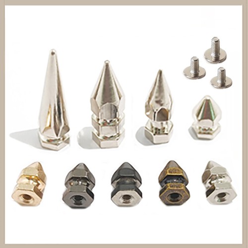 Rivetti punk punta esagonale giacca motociclista rivetti cappello punte pelle artigianato fai da te - Foto 11 di 20