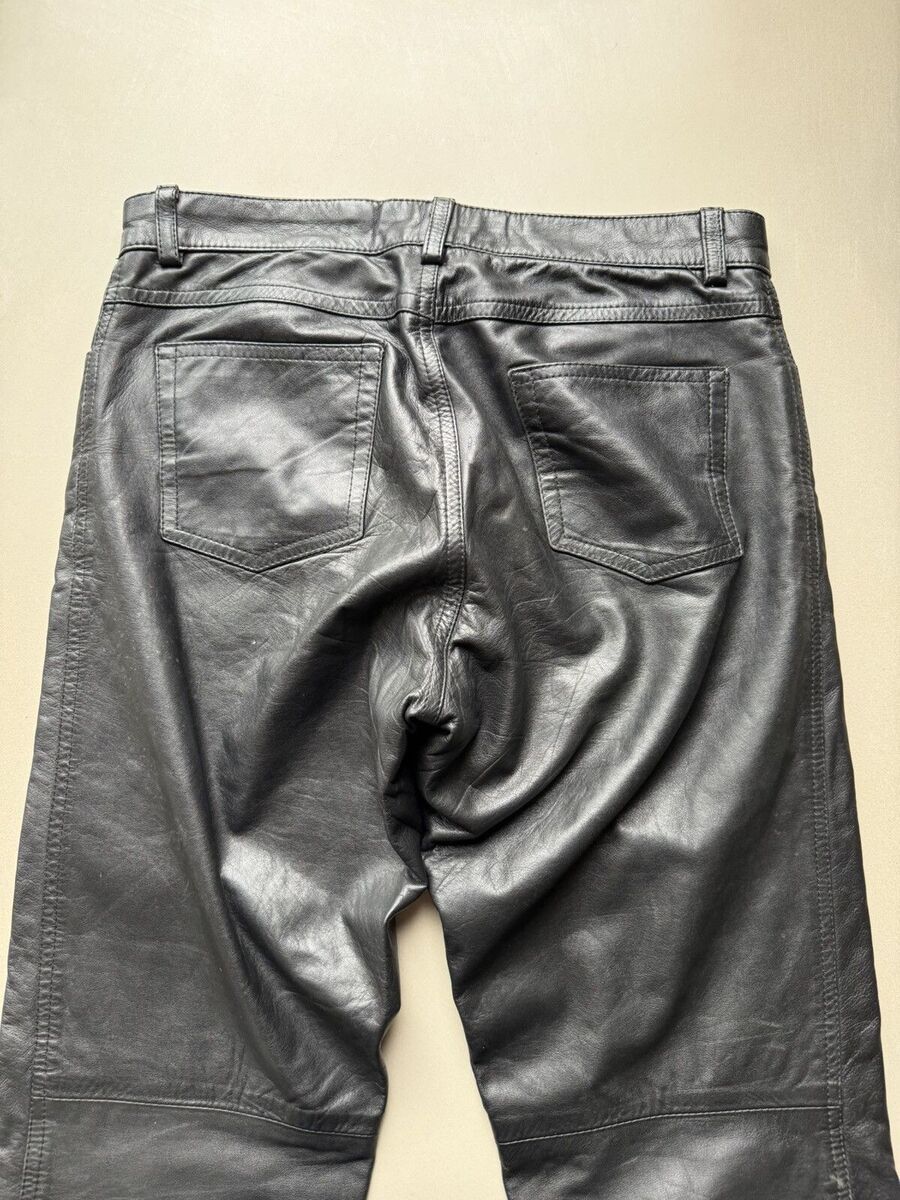 90's Black Leather Pants Kanye vibe Opium Rick | eBay