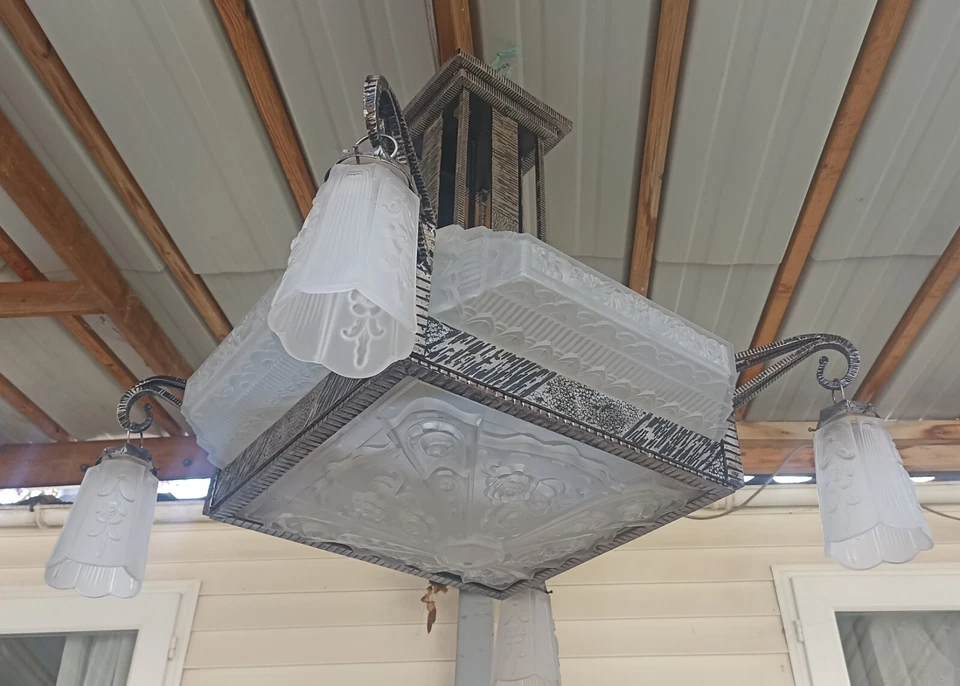 GRAND LUSTRE ART DECO 1930 - Photo 3/3