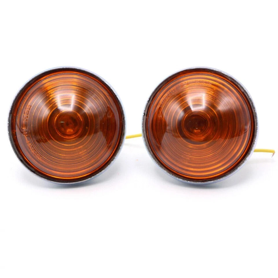 Par de luces de señal de giro naranja para Jeep CJ3 CJ5 CJ6 CJ2A CJ3A CJ3B 1955-75 Foto 3 de 4