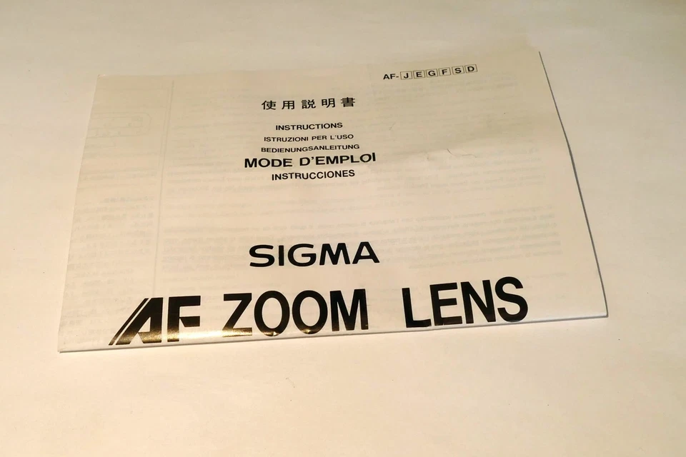 Lente manual Sigma AF 35-135 mm 21-35 mm 28-70 mm 24-50 mm 28-200 mm instrucciones Foto 2 de 4