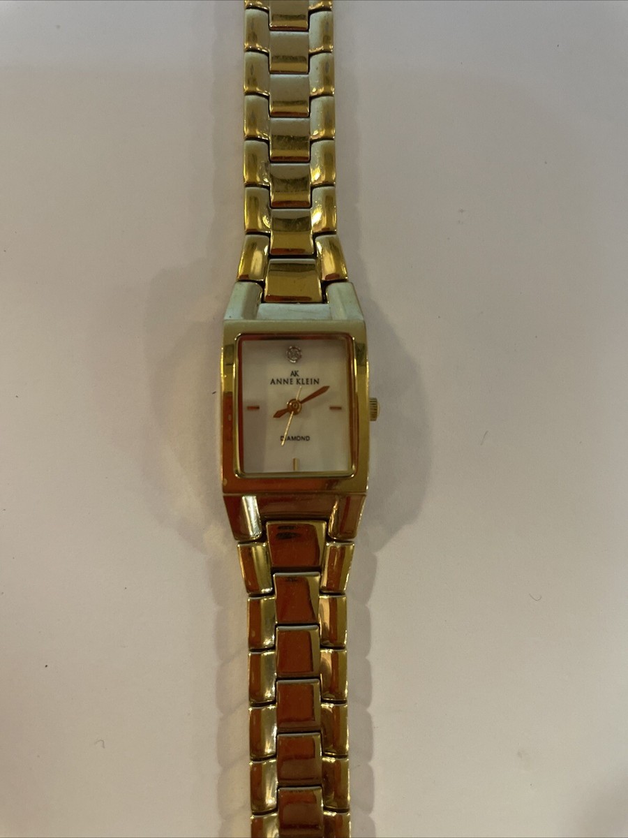 Anne Klein Diamond Ladies Watch Goldtone 10/7264 New Battery  display picture 2