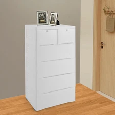6 Drawer Dresser Drawer Chest Mobile Storage Cabinet Office Organizer on wheels