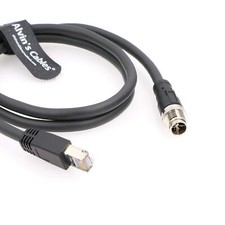 3.2ft M12 8 Pin Male to RJ45 Shielded Ethernet Cable for Cognex Camera