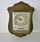Vintage Rare COCA-COLA Wood Mirror Wall Clock - For Parts Or Repair 18.5” X 13”