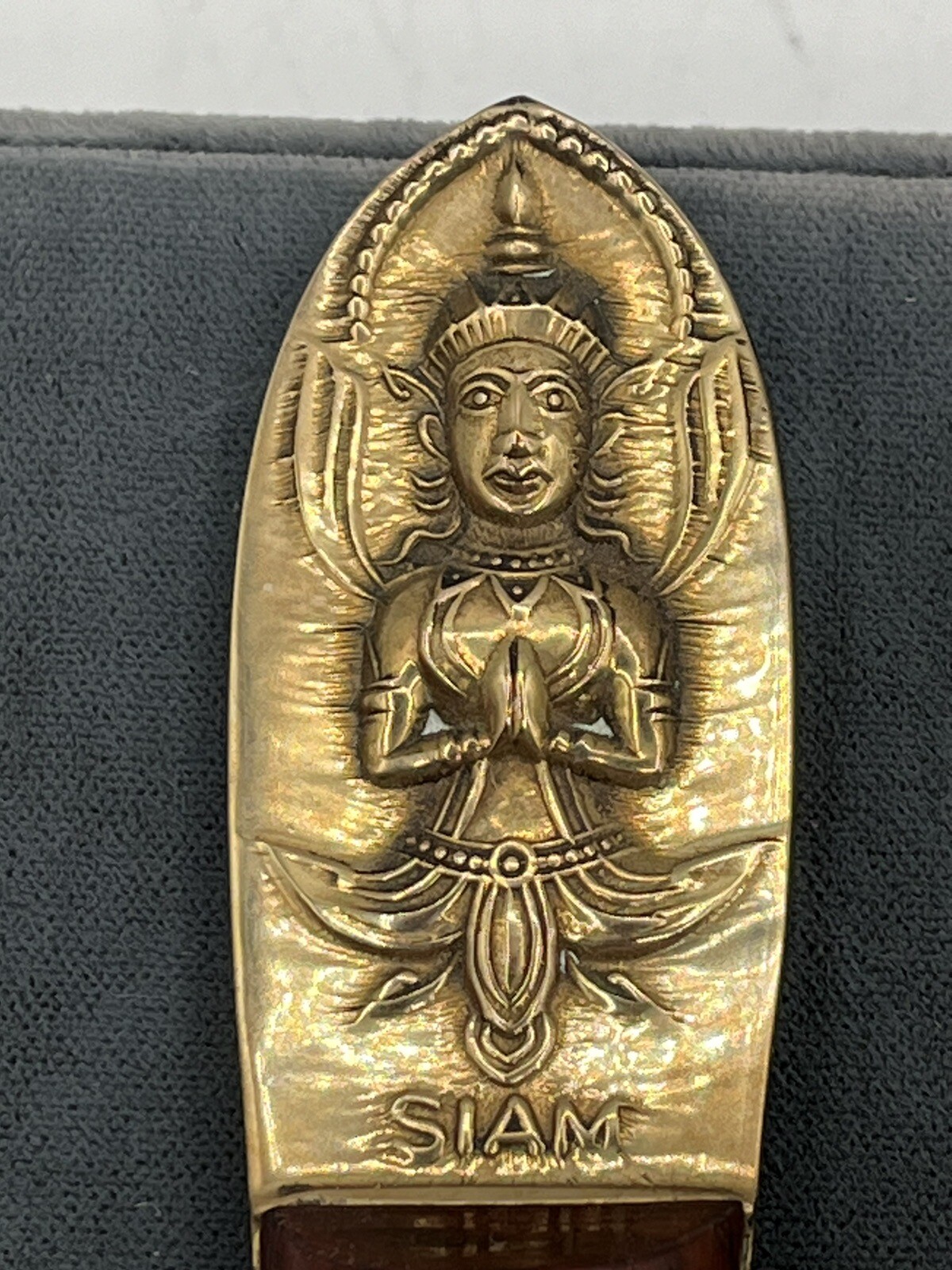 VTG Siam Meat Fork & Knife Set Brass/ Partial Wood Handle