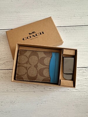NWT Coach Boxed 3 In 1 Card Case Gift Set In Colorblock